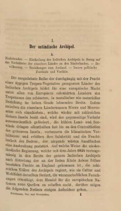 I. Der ostindische Archipel