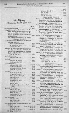 Sitzung 32, 30. Juni 1921
