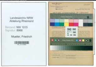 Entnazifizierung Friedrich Mueller , geb. 18.09.1909 (Schuster)