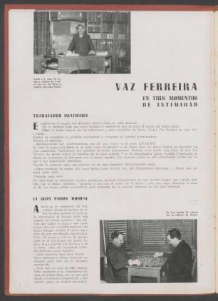 Vaz Ferreira - en tres momentos de intimidad