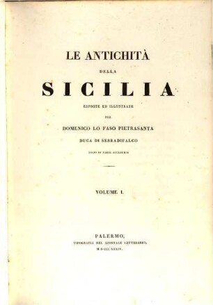 Le Antichità della Sicilia, 1