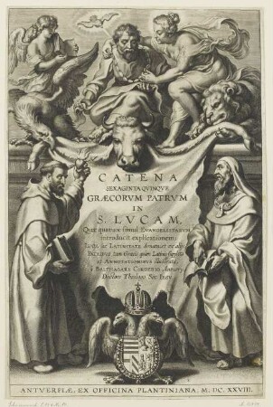 Titelblatt zu: Balthasar Cordier, Catena sexaginta quinque graecorum [...], Antwerpen 1628