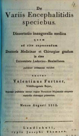 Dissertatio inauguralis sistens differentias inter typhum putrem et nervosum : impetrandum ex universa medicina gradum doctoris