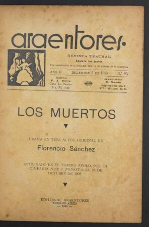 1935008500: Los muertos : [drama en] tres actos