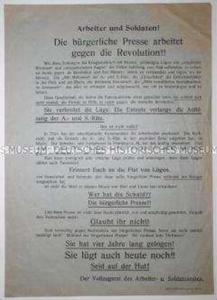 Flugblatt gegen die bürgerliche Presse