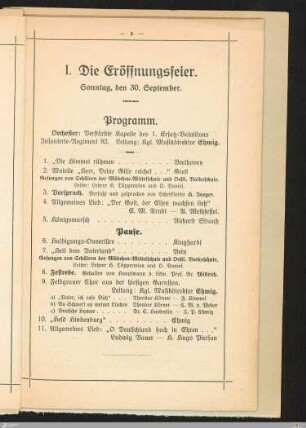 Programm der Eröffnungsfeier
