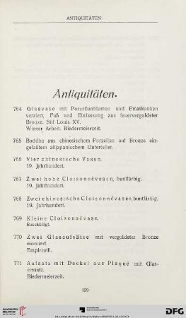 Antiquitäten (Nr. 764-800)