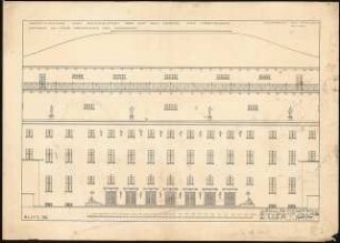 Hochschule für Tanzkunst Schinkelwettbewerb 1929: Hauptgebäude: Teilansicht von SW (Fassadendetail) 1:50