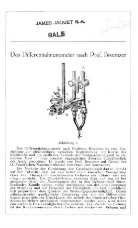 Das Differentialmanometer nach Prof. Broemser