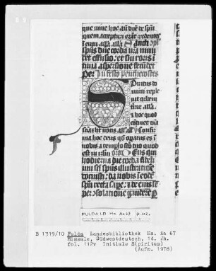 Missale — Initiale S(piritus), Folio 112verso