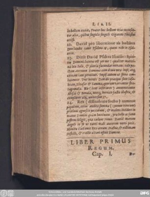 Liber Primus Regum. Cap. I.