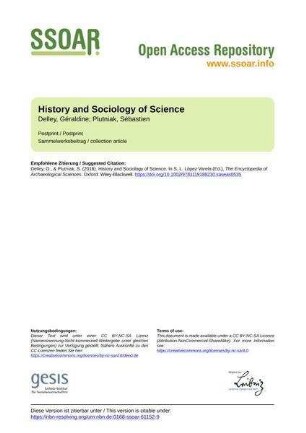 History and Sociology of Science