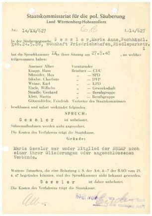 Gessler, Maria Anna