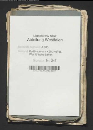 Vermischte Schriftstücke und Reverse über Belehnungen mit dem Dienstmannsgut zu Altenrüthen, Suttrop, Warstein und dem Schmiedewerk zu Warstein