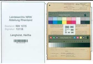 Entnazifizierung Hertha Langhorst , geb. 13.08.1904 ()