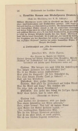 3. Komische Szenen aus Shakespears Dramen