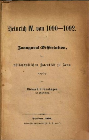 Heinrich IV. von 1090 - 1092