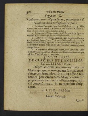 Caput XIII. De Clavibus Et Disciplina Ecclesiastica.