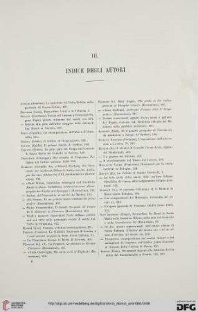 III. Indice degli autori