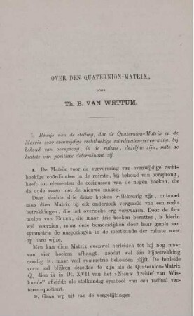 Over den quaternion-matrix.