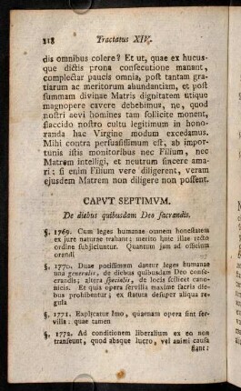 118-128, Caput Septimum. De diebus quibusdam Deo sacrandis.