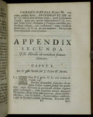 Appendix Secunda. Gesti Herodis ad annalium formam revocans.