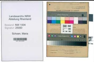 Entnazifizierung Maria Schoen , geb. 20.01.1901 (Schneiderin)