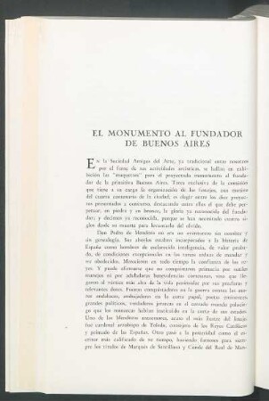 El monumento al fundador de Buenos Aires