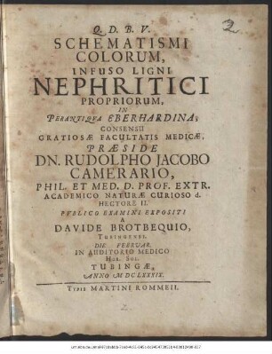 Schematismi Colorum, Infuso Ligni Nephritici Propriorum