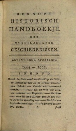 Beknopt Handboekje Der Vaderlandsche Geschiedenissen : Aanvang neemende met de komst van Karel De Vde tot de Graaffelijke Waardigbeid over deeze Landen, tot den tegenwoordigen tijd ..., 4
