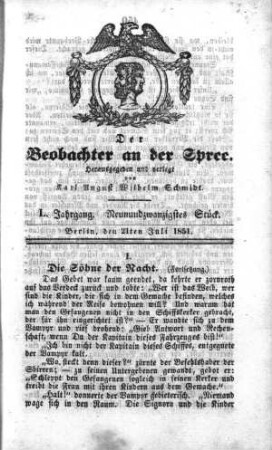 29. Stueck, 21. Juli 1851