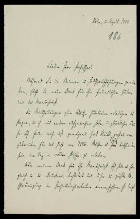 Nr. 6: Brief von Konstantin Höhlbaum an Ferdinand Frensdorff, Köln, 3.4.1883