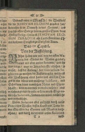 Das IV. Capitel. Von der Aufflösung.