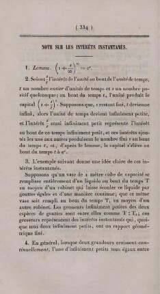 Note sur les intérèts instantanés.