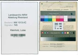 Entnazifizierung Luise Kleinholz , geb. 31.10.1887 (Sekretaerin)