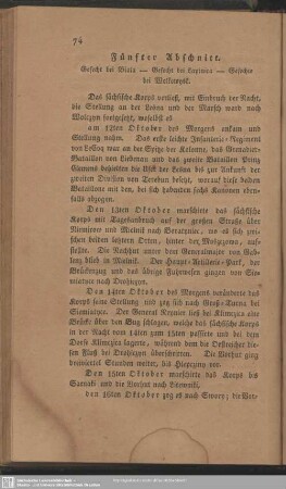 Fünfter Abschnitt. Gefecht bei Biala. Gefecht bei Lapinica. Gefecht bei Wolkowysk
