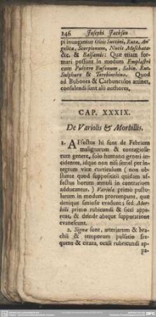 Cap. XXXIX. De Variolis & Morbillis
