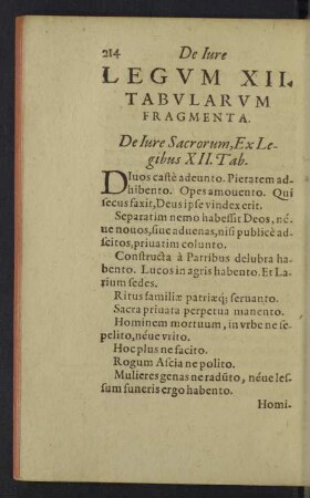 De iure legum XII tabularum fragmenta.