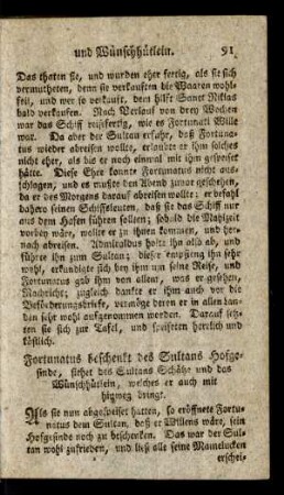 Fortunatus beschenkt des Sultans Hofgesinde, siehet ... das Wünschhütlein, welches er auch mit hinweg bringt.