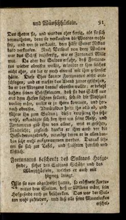 Fortunatus beschenkt des Sultans Hofgesinde, siehet ... das Wünschhütlein, welches er auch mit hinweg bringt.