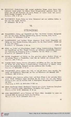 VI. Steinzeug (Nr. 496-505)