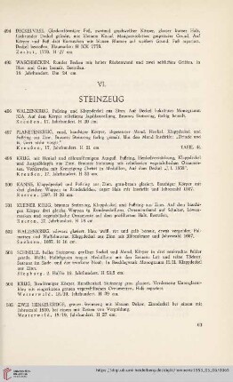 VI. Steinzeug (Nr. 496-505)