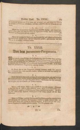 Tit. XXXII. Von dem Iuramento Purgatorio.