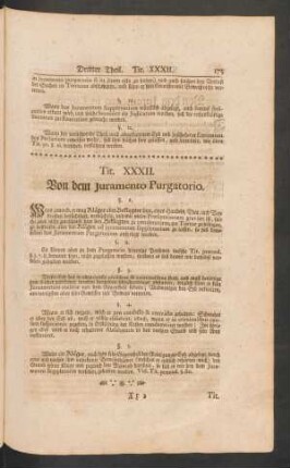 Tit. XXXII. Von dem Iuramento Purgatorio.