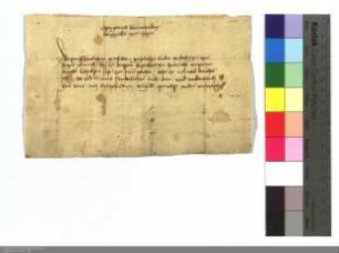 Margarethe v. Nürnberg, Gemahlin Landgf. Hermanns zu Hessen bittet den Komthur des D.O. zu Marburg dem Überbringer des Schreibens in seinen Sachen...