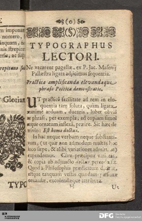 Typographus Lectori.