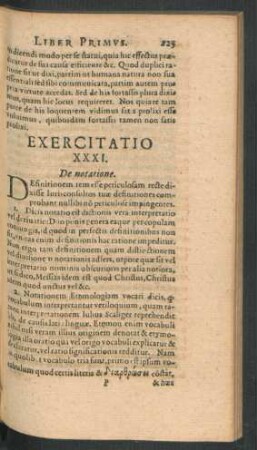 Exercitatio XXXI. - XXXVI.