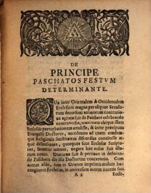 De principe paschatos festum determinante disserit et ad audiendam orationem inauguralem de migratione philosophiae qua professionem philosophiae publicam extraordinariam sibi clementissime demandatam ... invitat M. Christoph. Beyer