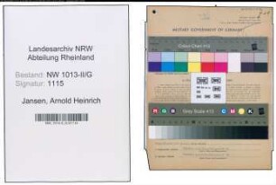 Entnazifizierung Arnold Heinrich Jansen , geb. 02.01.1910 (Bergmann)