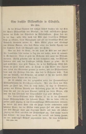 Eine deutsche Missionskirche in Südafrika